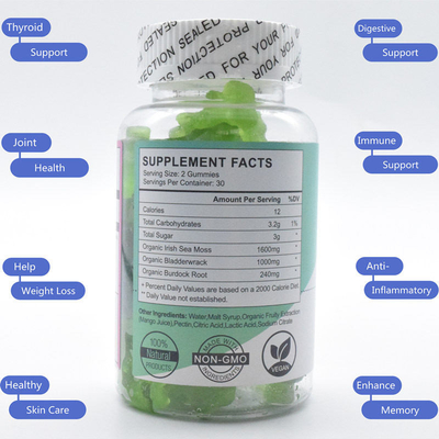 ওজন কমানোর জন্য 1000mg Bladderwrack অর্গানিক সি মস গামিস GMP