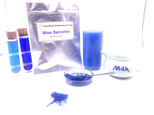 বিশুদ্ধ ISO প্রাকৃতিক খাদ্য রং নীল Spirulina Phycocyanin পাউডার E18 মান